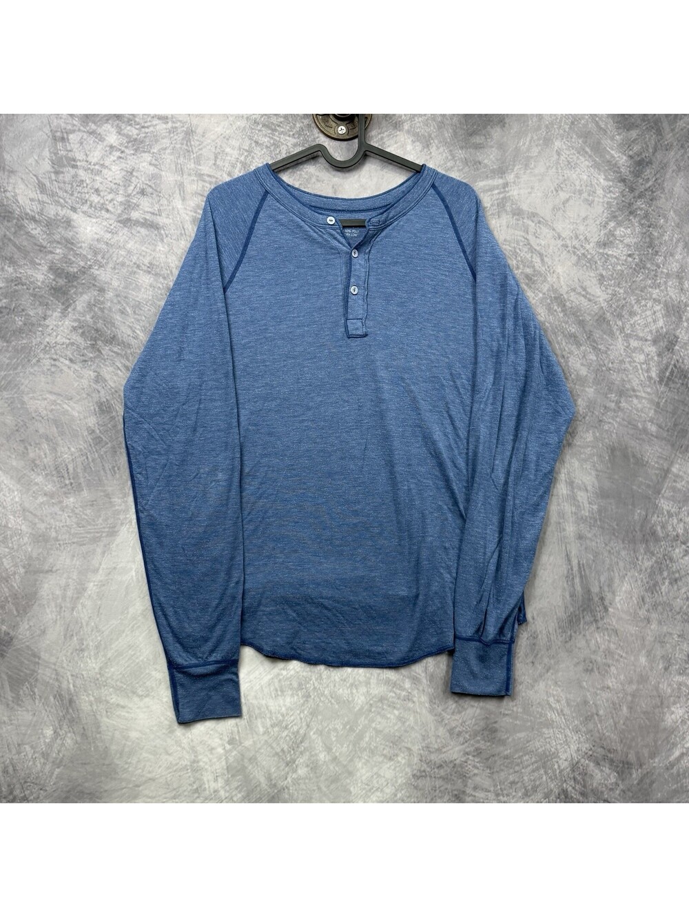 Save Khaki United Henley Shirt M Mens Blue Long Sleeve SKU